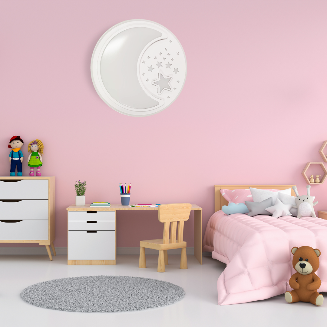 Plafoniera LED cu telecomanda, diametru 48cm, NOTE alb, Lustre pentru copii, moderne⭐ lampi DISNEY colorate pentru iluminat camera copiilor (fete, baieti, bebe).✅DeSiGn LED decorativ unic!❤️Promotii❗ ➽www.evalight.ro. Alege corpuri de iluminat pentru copii de tip pendule & lustre suspendate si suspensii frumoase, aplice de perete, plafoniere tavan, veioze si lampi de veghe LED cu protectie pt dormitor copii, calitate deosebita la cel mai bun pret! a