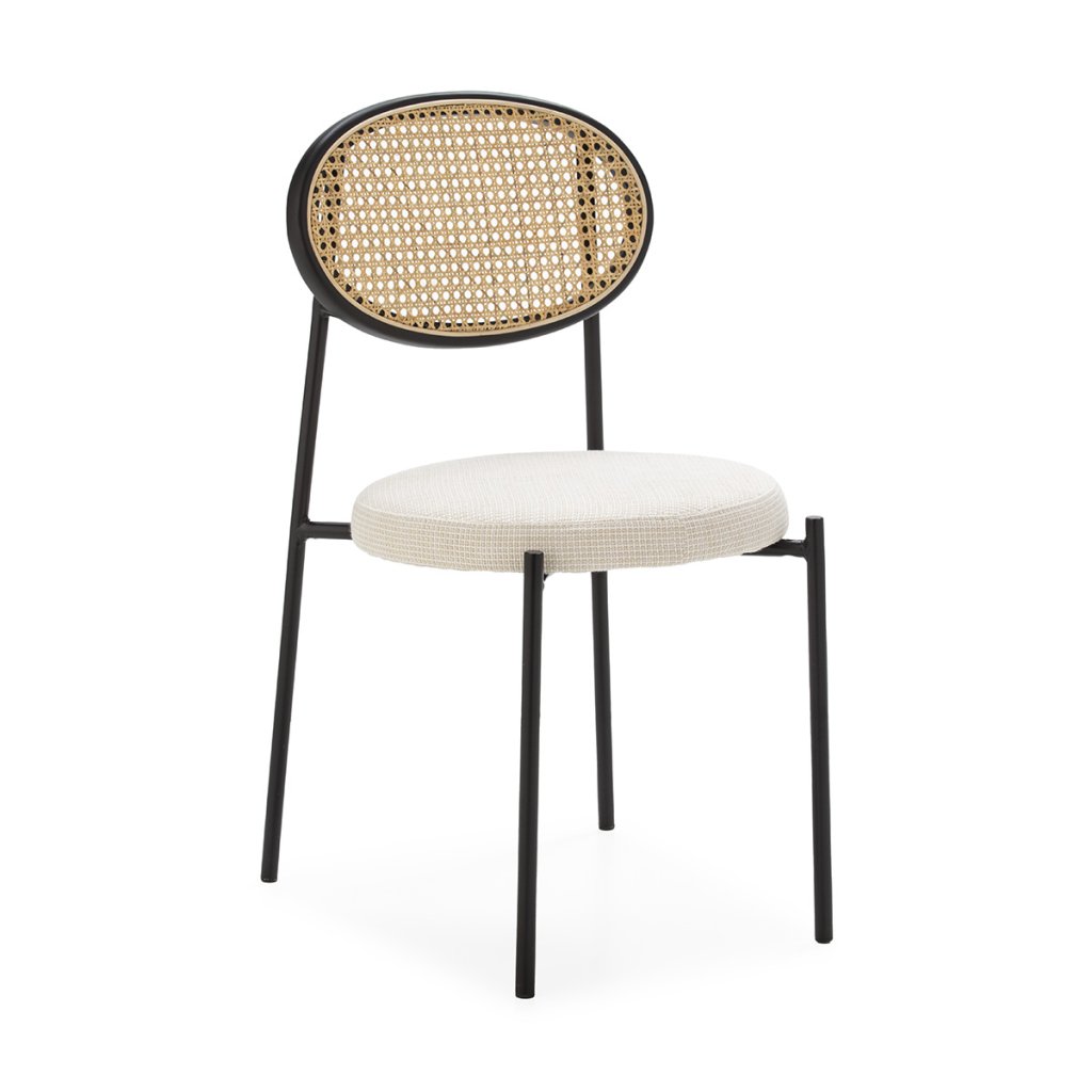 Scaun design modern Metal Black/Rattan Natural/Fabric White, Mobila si Decoratiuni interioare moderne de lux⭐ piese de mobilier modern cu stil exclusivist pentru casa❤️ colectii dormitor si living❗ Promotii la mobila si decoratiuni✅ Intra si vezi modele ✚ poze ✚ pret ➽ www.evalight.ro. ➽ sursa ta de inspiratie online❗ Idei si tendinte de design actual pentru amenajari premium Top❗ Mobila moderna unicat cu stil elegant contemporan ultra-modern, accesorii si oglinzi decorative de perete potrivite pentru interior si exterior. Cele mai noi si apreciate stiluri la mobila si mobilier cu design original: stil industrial style, retro, vintage (boem, veche, reconditionata, realizata manual (noua nu second hand), handmade, sculptata, scandinav (nordic), clasic (baroc, glamour, romantic, art deco, boho, shabby chic, feng shui), rustic (traditional), urban minimalist. Alege cele mai frumoase si rafinate articole si obiecte decorative deosebite, textile si tesaturi scumpe, vezi seturi de mobilier modular pe colt pt spatii mici si mari, cu picioare din metal combinat cu lemn masiv, placata cu oglinda si sticla, MDF lucios de culoare alba. ✅Amenajari interioare | Living | Dormitor | Hol | Baie | Bucatarie | Sufragerie | Camera de zi / Tineret / Copii | Birou | Balcon | Terasa si Gradina |  ✅Cumpara produse design la comanda sau din stoc, oferte si reduceri speciale cu vanzare rapida din magazine la cele mai bune preturi. Te aşteptăm sa admiri calitatea superioara a produselor noastre live în showroom-urile noastre din Bucuresti si Timisoara❗  a