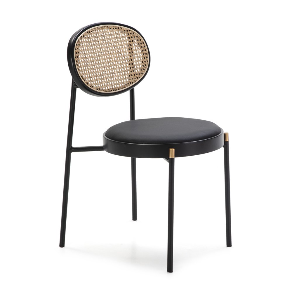 Scaun design modern Rattan/P.Leather Black/Metal Black/Golden, Mobila si Decoratiuni interioare moderne de lux⭐ piese de mobilier modern cu stil exclusivist pentru casa❤️ colectii dormitor si living❗ Promotii la mobila si decoratiuni✅ Intra si vezi modele ✚ poze ✚ pret ➽ www.evalight.ro. ➽ sursa ta de inspiratie online❗ Idei si tendinte de design actual pentru amenajari premium Top❗ Mobila moderna unicat cu stil elegant contemporan ultra-modern, accesorii si oglinzi decorative de perete potrivite pentru interior si exterior. Cele mai noi si apreciate stiluri la mobila si mobilier cu design original: stil industrial style, retro, vintage (boem, veche, reconditionata, realizata manual (noua nu second hand), handmade, sculptata, scandinav (nordic), clasic (baroc, glamour, romantic, art deco, boho, shabby chic, feng shui), rustic (traditional), urban minimalist. Alege cele mai frumoase si rafinate articole si obiecte decorative deosebite, textile si tesaturi scumpe, vezi seturi de mobilier modular pe colt pt spatii mici si mari, cu picioare din metal combinat cu lemn masiv, placata cu oglinda si sticla, MDF lucios de culoare alba. ✅Amenajari interioare | Living | Dormitor | Hol | Baie | Bucatarie | Sufragerie | Camera de zi / Tineret / Copii | Birou | Balcon | Terasa si Gradina |  ✅Cumpara produse design la comanda sau din stoc, oferte si reduceri speciale cu vanzare rapida din magazine la cele mai bune preturi. Te aşteptăm sa admiri calitatea superioara a produselor noastre live în showroom-urile noastre din Bucuresti si Timisoara❗  a