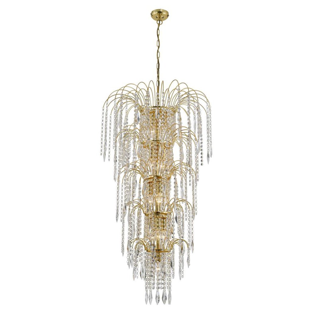 Lustra cristal casa scarii design LUX Waterfall gold 13L, Candelabre si Lustre moderne elegante⭐ modele clasice de lux pentru living, bucatarie si dormitor.✅ DeSiGn actual Top 2020!❤️Promotii lampi❗ ➽ www.evalight.ro. Oferte corpuri de iluminat suspendate pt camere de interior (înalte), suspensii (lungi) de tip lustre si candelabre, pendule decorative stil modern, clasic, rustic, baroc, scandinav, retro sau vintage, aplicate pe perete sau de tavan, cu cristale, abajur din material textil, lemn, metal, sticla, bec Edison sau LED, ieftine de calitate deosebita la cel mai bun pret. a