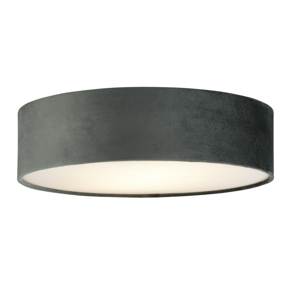 Plafoniera moderna cu abajur din catifea gri Drum 2L, 38cm, Plafoniere moderne, LED⭐ modele elegante pentru living, dormitor, bucatarie sau hol.✅DeSiGn decorativ actual unic!❤️Promotii lampi❗ ➽www.evalight.ro. Alege corpuri de iluminat interior de tip plafoniera, lustre aplicate de tavan si perete pt camere casa, ieftine si de lux, calitate deosebita la cel mai bun pret. a