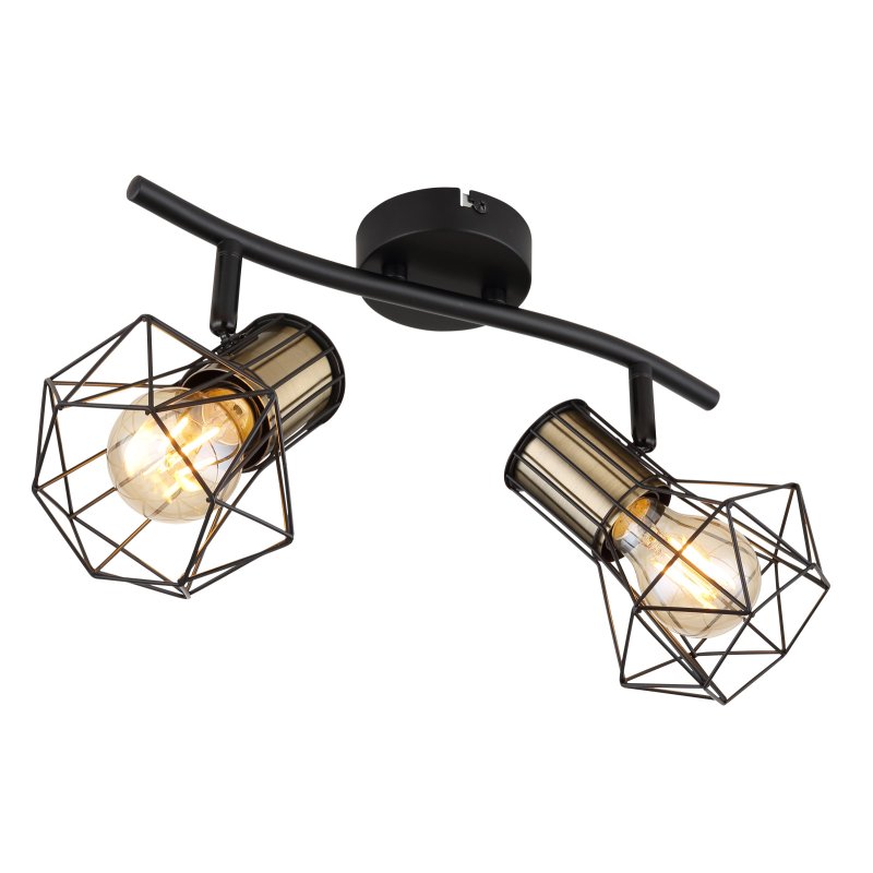 Aplica de perete / tavan cu 2 spoturi design industrial PRISKA negru, alama, Aplice aplicate perete sau tavan cu spoturi, LED⭐ modele moderne corpuri de iluminat tip spoturi pe bara.✅Design decorativ unic!❤️Promotii lampi❗ ➽ www.evalight.ro. Alege aplice de iluminat interior, lustre si plafoniere cu 2 spoturi cu lumina LED si directie reglabila, spot orientabil cu intrerupator, simple si ieftine de calitate la cel mai bun pret. a