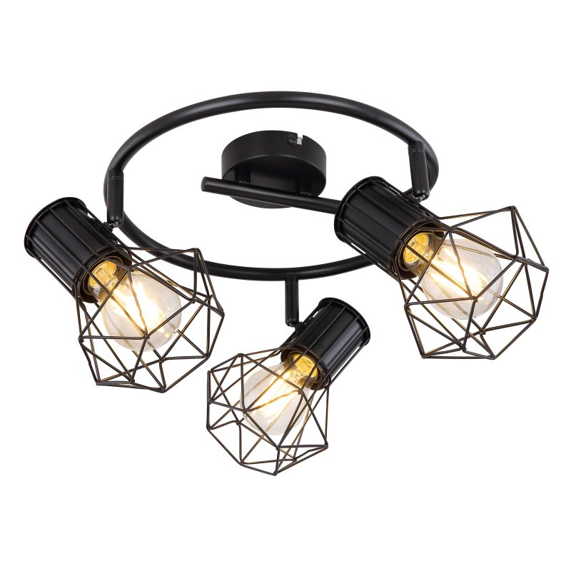 Plafoniera cu 3 spoturi design industrial PRISKA negru, Plafoniere cu 3 spoturi, LED⭐ modele moderne corpuri de iluminat tip spoturi aplicate pe tavan sau perete.✅Design decorativ unic!❤️Promotii lampi❗ ➽ www.evalight.ro. Alege oferte lustre de iluminat interior tip plafoniere si aplice cu 3 spoturi pe bara cu lumina LED si directie reglabila pentru living, dormitor, bucatarie, baie, hol, camera copii, calitate de lux la cel mai bun pret. a