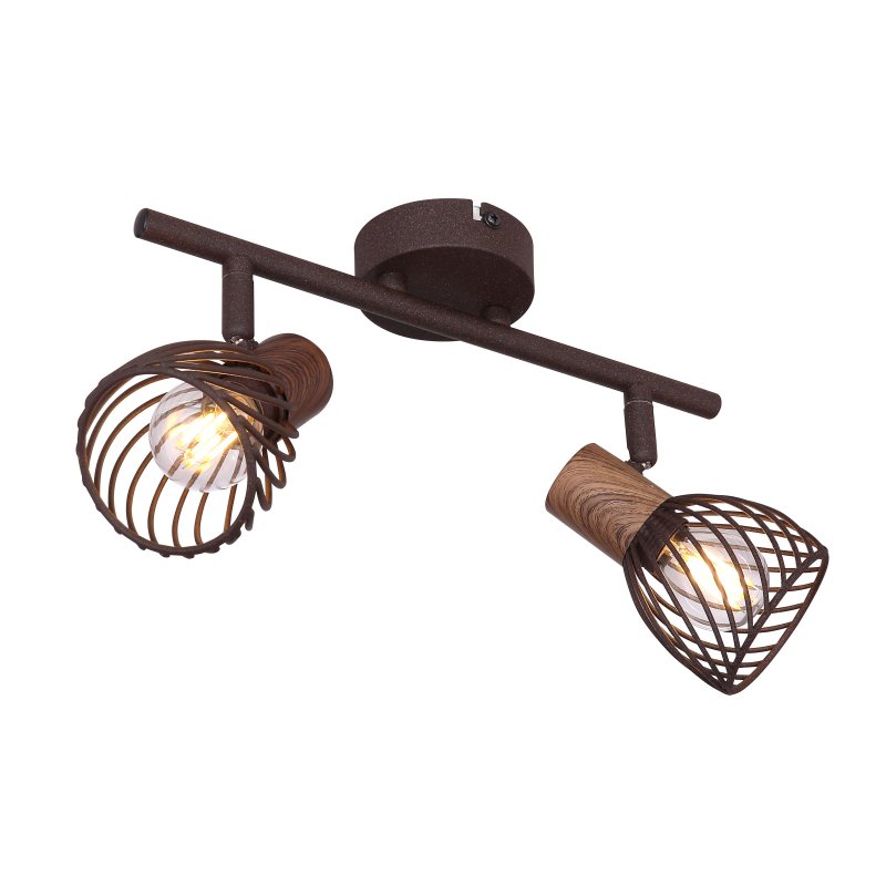 Aplica de perete / tavan cu 2 spoturi design industrial Isabelle ruginiu, Aplice aplicate perete sau tavan cu spoturi, LED⭐ modele moderne corpuri de iluminat tip spoturi pe bara.✅Design decorativ unic!❤️Promotii lampi❗ ➽ www.evalight.ro. Alege aplice de iluminat interior, lustre si plafoniere cu 2 spoturi cu lumina LED si directie reglabila, spot orientabil cu intrerupator, simple si ieftine de calitate la cel mai bun pret. a