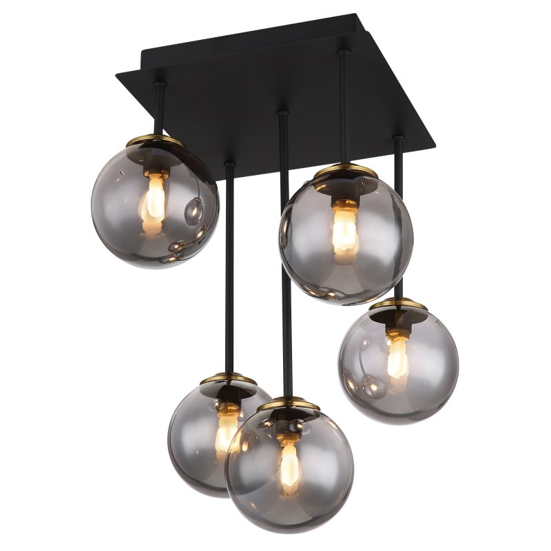 Lustra cu 5 surse de iluminat design modern Jorge negru, alama, Candelabre si Lustre moderne elegante⭐ modele clasice de lux pentru living, bucatarie si dormitor.✅ DeSiGn actual Top 2020!❤️Promotii lampi❗ ➽ www.evalight.ro. Oferte corpuri de iluminat suspendate pt camere de interior (înalte), suspensii (lungi) de tip lustre si candelabre, pendule decorative stil modern, clasic, rustic, baroc, scandinav, retro sau vintage, aplicate pe perete sau de tavan, cu cristale, abajur din material textil, lemn, metal, sticla, bec Edison sau LED, ieftine de calitate deosebita la cel mai bun pret. a