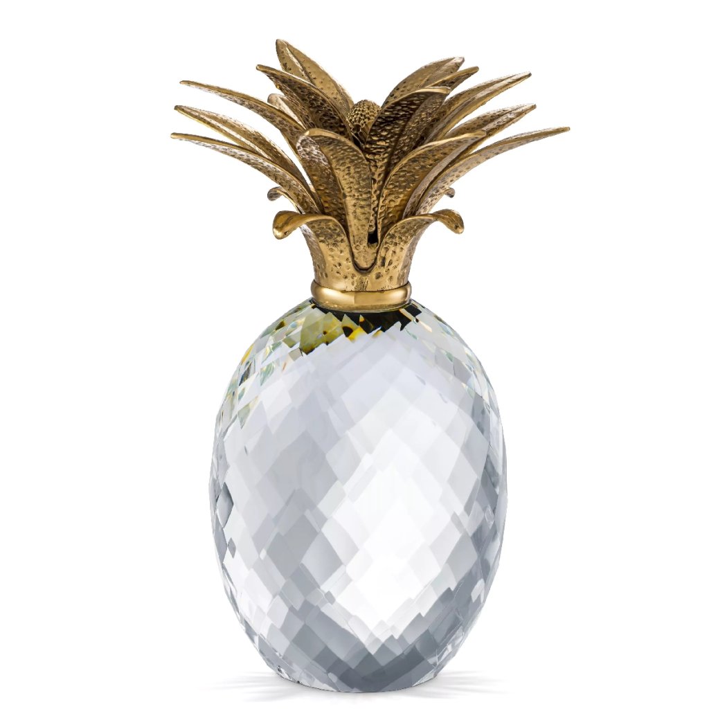 Vas depozitare, obiect decorativ design LUX Pineapple alama antic/ sticla, Obiecte decorative de lux⭐ accesorii moderne Vintage & Retro, decoratiuni interioare pentru casa, living, dormitor, bucatarie❗ www.evalight.ro.  a