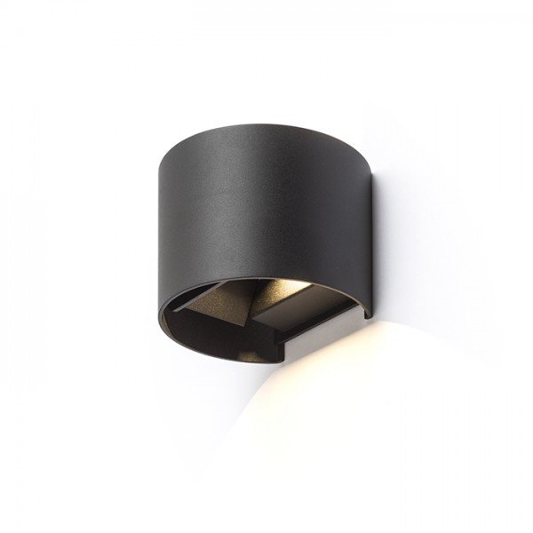 Aplica LED de perete exterior ambientala IP65 TITO R DIMM negru, Corpuri de iluminat exterior⭐ modele rustice, clasice, moderne pentru gradina, terasa, curte si alei.✅Design decorativ unic!❤️Promotii lampi❗ ➽www.evalight.ro. a