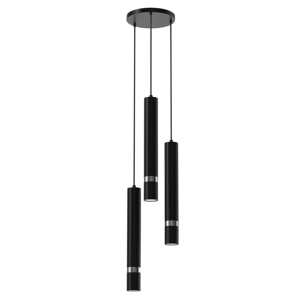 Lustra cu 3 pendule design modern JOKER negru, crom, Cele mai noi produse 2022 a