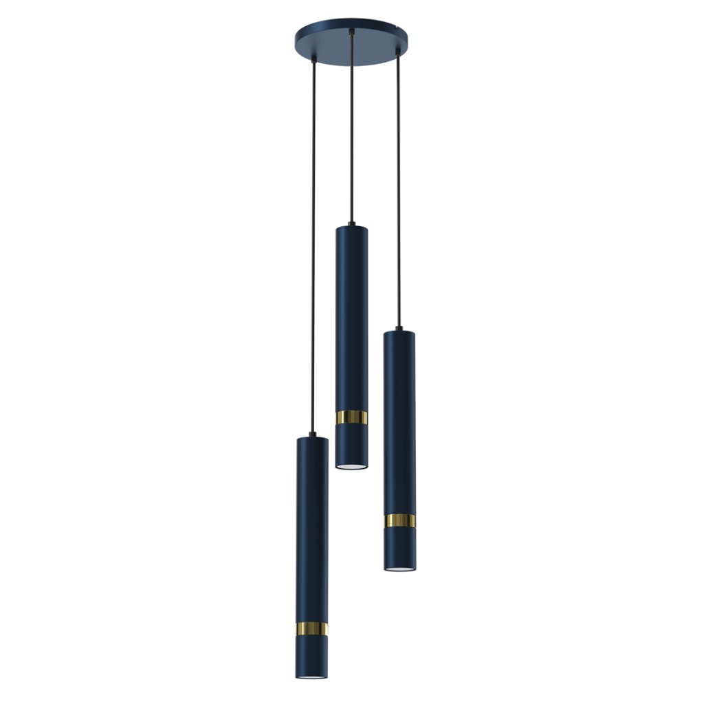 Lustra cu 3 pendule design modern JOKER albastru, auriu, Cele mai noi produse 2023 a