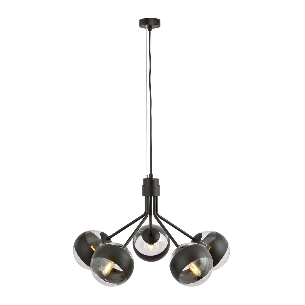 Lustra cu 5 brate moderna Nova 5 negru, Candelabre si Lustre moderne⭐ modele elegante de lux pentru dormitor living, bucatarie.✅DeSiGn decorativ unic!❤️Promotii lampi❗ ➽www.evalight.ro. Alege corpuri de iluminat suspendate pt interior stil modern, suspensii de tip pendule cu cristale, abajur material textil, lemn, metal, sticla, bec tip lumanare Edison sau LED, ieftine de calitate deosebita la cel mai bun pret.

 a