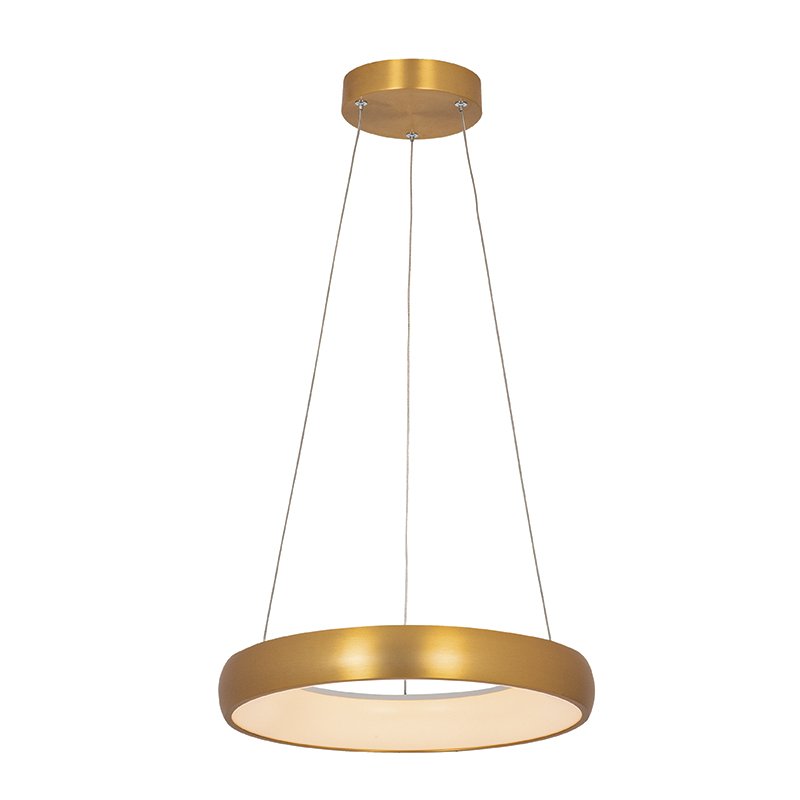 Lustra LED design modern circular Ring 40cm, Brushed Gold Matt, Lustre LED, moderne⭐ modele pendule pentru iluminat dormitor, living, bucatarie.✅DeSiGn decorativ unic!❤️Promotii lampi LED❗ ➽ www.evalight.ro. Alege corpuri de iluminat cu LED suspendate pt interior, suspensii elegante de lux cu cristale (becuri cu leduri si module LED integrate cu lumina calda, naturala sau rece), ieftine de calitate deosebita la cel mai bun pret.  a