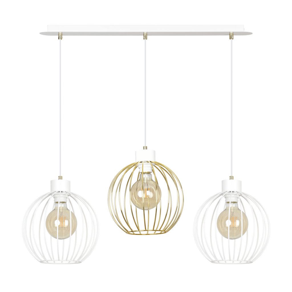 Lustra suspendata design modern Pineta 3 alb, auriu, Candelabre si Lustre moderne elegante⭐ modele clasice de lux pentru living, bucatarie si dormitor.✅ DeSiGn actual Top 2020!❤️Promotii lampi❗ ➽ www.evalight.ro. Oferte corpuri de iluminat suspendate pt camere de interior (înalte), suspensii (lungi) de tip lustre si candelabre, pendule decorative stil modern, clasic, rustic, baroc, scandinav, retro sau vintage, aplicate pe perete sau de tavan, cu cristale, abajur din material textil, lemn, metal, sticla, bec Edison sau LED, ieftine de calitate deosebita la cel mai bun pret. a