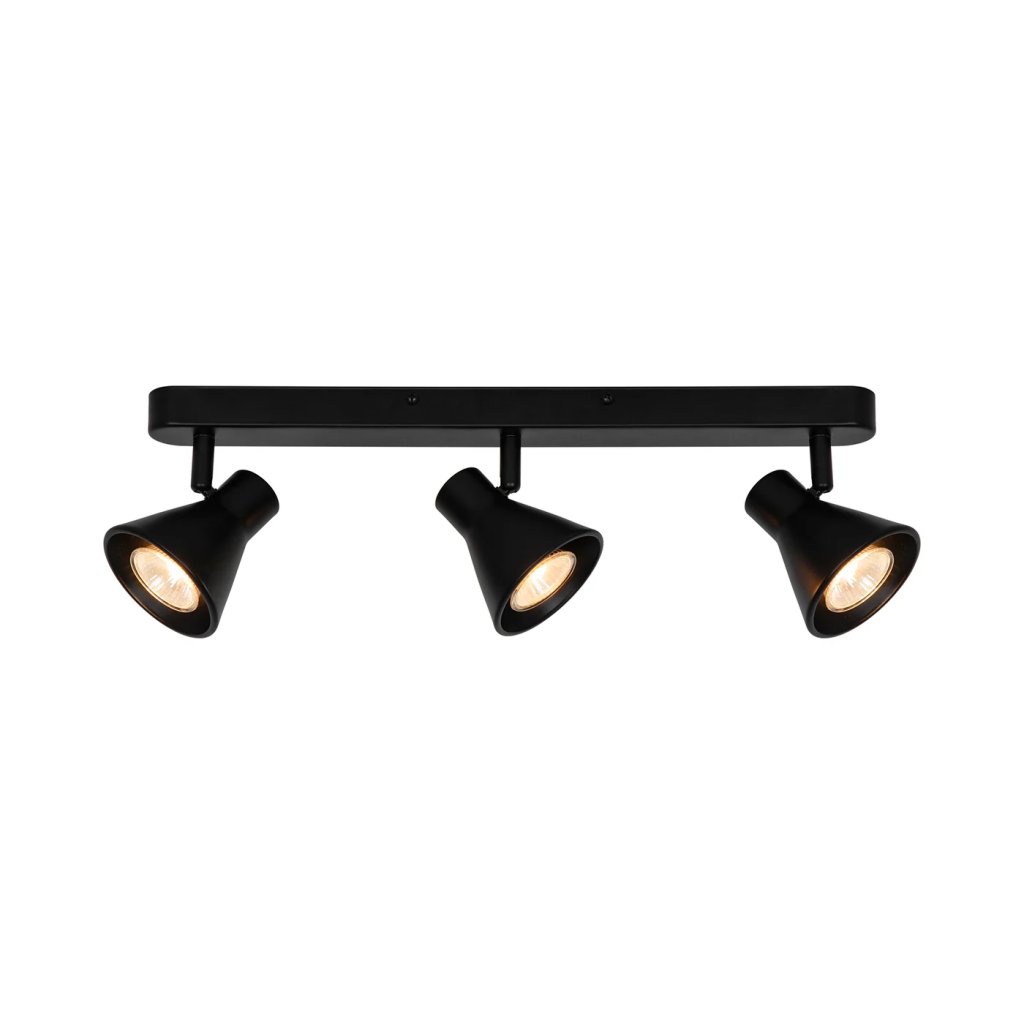 Plafoniera cu 3 spoturi directionabile design modern Eik 2 negru, Plafoniere cu 3 spoturi, LED⭐ modele moderne corpuri de iluminat tip spoturi aplicate pe tavan sau perete.✅Design decorativ unic!❤️Promotii lampi❗ ➽ www.evalight.ro. Alege oferte lustre de iluminat interior tip plafoniere si aplice cu 3 spoturi pe bara cu lumina LED si directie reglabila pentru living, dormitor, bucatarie, baie, hol, camera copii, calitate de lux la cel mai bun pret. a