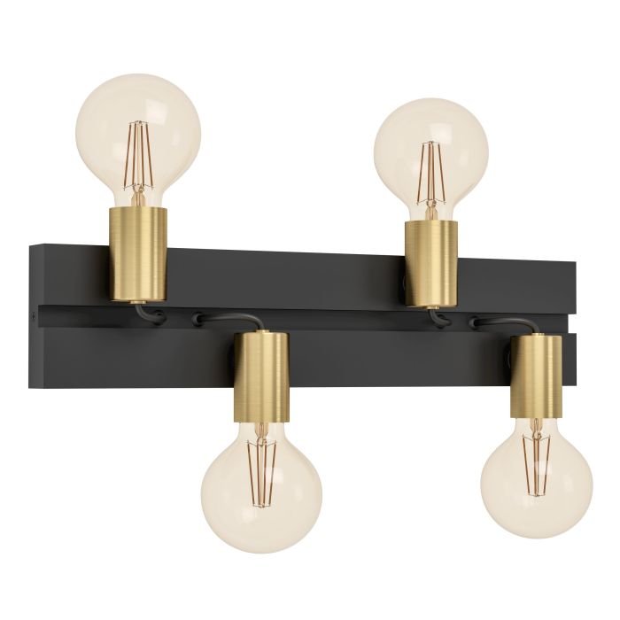 Aplica de perete cu 4 spoturi directionabile Macchione negru, alama, Plafoniere cu spoturi, LED⭐ modele moderne corpuri de iluminat tip spoturi aplicate pe tavan sau perete.✅Design decorativ unic!❤️Promotii lampi❗ ➽ www.evalight.ro. Alege lustre de iluminat interior tip plafoniere si aplice cu 4 spoturi pe bara cu lumina LED si directie reglabila pentru living, dormitor, bucatarie, baie, hol, camera copii, calitate de lux la cel mai bun pret. a