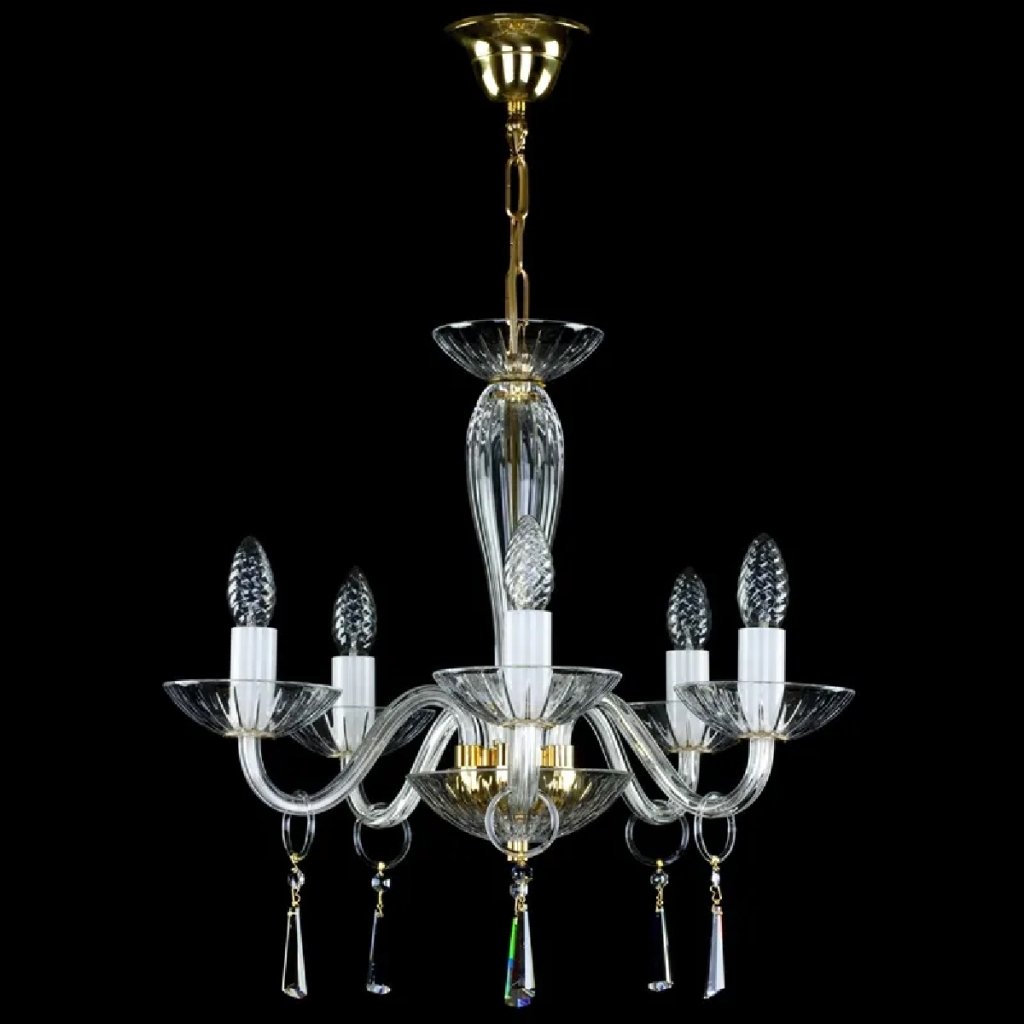 Lustra 5 brate Cristal Bohemia Exclusive STEFANIE V., Lustre Cristal Bohemia⭐ modele deosebite de candelabre din cristal Bohemia autentic din Cehia.✅Design Baroc de lux Premium Top❗ ➽ www.evalight.ro. a