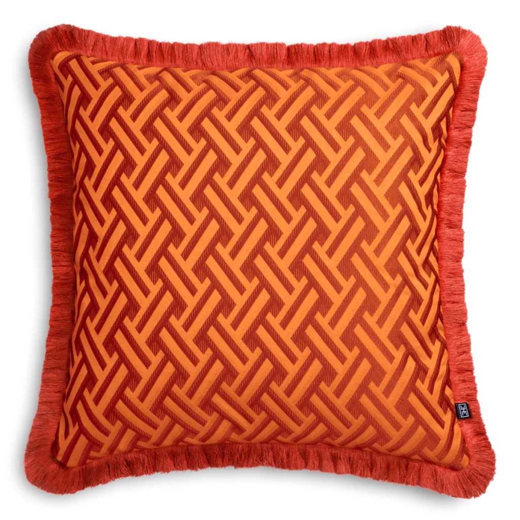 Perna decorativa design LUX Doris L orange, 60x60cm, Perne decorative / Fete de perna moderne pentru decor canapea living si pat dormitor⭐ modele de lux deosebite✅ pufoase de catifea, blana, vintage, ideale pt camera de zi si o sufragerie eleganta❗ ➽ www.evalight.ro.  a