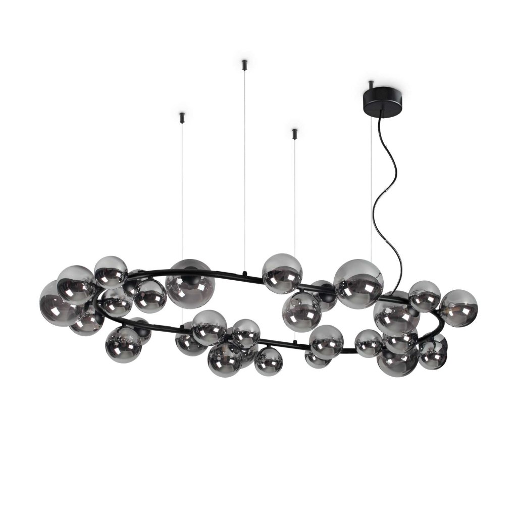 Lustra moderna cu 30 surse de lumina PERLAGE SP30 NERO, Candelabre si Lustre moderne⭐ modele elegante de lux pentru dormitor living, bucatarie.✅DeSiGn decorativ unic!❤️Promotii lampi❗ ➽www.evalight.ro. Alege corpuri de iluminat suspendate pt interior stil modern, suspensii de tip pendule cu cristale, abajur material textil, lemn, metal, sticla, bec tip lumanare Edison sau LED, ieftine de calitate deosebita la cel mai bun pret.

 a