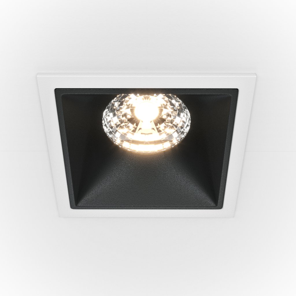 Spot LED incastrabil design tehnic Alpha alb, negru 8,5x8,5cm, 3000K, Spoturi incastrate tavan / perete, LED⭐ modele moderne pentru baie, living, dormitor, bucatarie, hol.✅Design decorativ unic!❤️Promotii lampi❗ ➽ www.evalight.ro. Alege corpuri de iluminat interior de tip spot-uri incastrabile cu LED, cu lumina calda, alba rece sau neutra, montare in tavanul fals rigips, mobila, pardoseala, beton, ieftine de calitate la cel mai bun pret. a