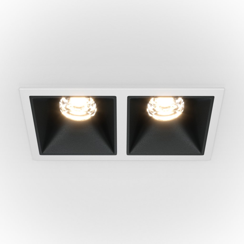 Spot LED incastrabil cu 2 surse de iluminat Alpha alb, negru, 4000K, Spoturi incastrate tavan / perete, LED⭐ modele moderne pentru baie, living, dormitor, bucatarie, hol.✅Design decorativ unic!❤️Promotii lampi❗ ➽ www.evalight.ro. Alege corpuri de iluminat interior de tip spot-uri incastrabile cu LED, cu lumina calda, alba rece sau neutra, montare in tavanul fals rigips, mobila, pardoseala, beton, ieftine de calitate la cel mai bun pret. a