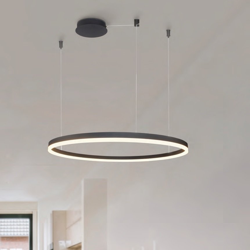 Lustra LED XXL cu telecomanda design modern circular HALO 150 CCT BK, Lustre LED cu telecomanda, dimabile⭐ modele moderne corpuri de iluminat LED cu telecomanda.✅Lampi DeSiGn LED decorativ❗ ➽www.evalight.ro a