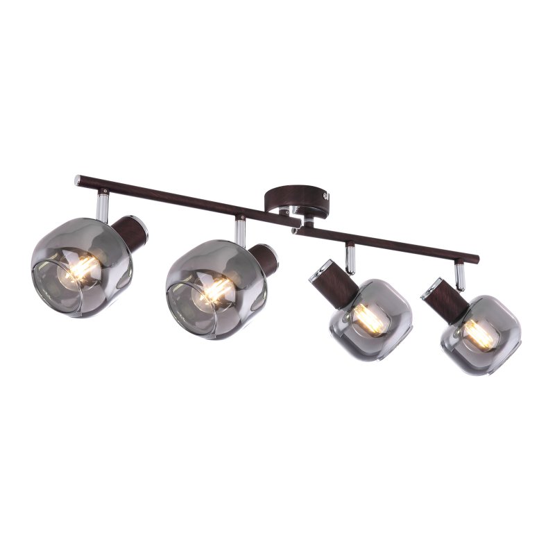 Lustra cu 4 spoturi design modern Pallo bronz, fumuriu, Corpuri de iluminat interior, moderne⭐ modele lustre interior pentru living, dormitor, bucatarie, baie.✅DeSiGn decorativ de lux!❤️Promotii lampi❗ ➽www.evalight.ro. Alege Corpuri de iluminat interior elegante in stil modern, suspendate sau aplicate de tavan si perete, ieftine de calitate deosebita la cel mai bun pret.
 a