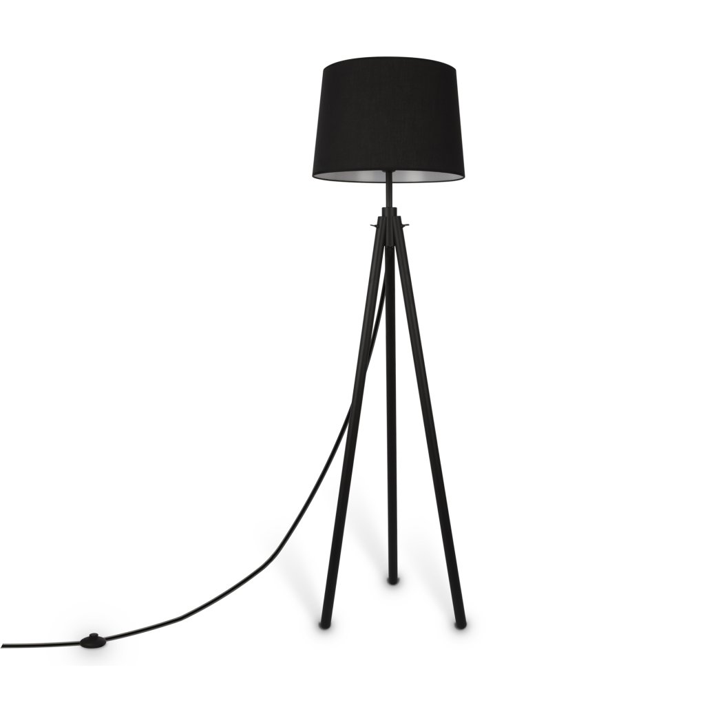 Lampadar, Lampa de podea cu trepied din lemn Calvin negru, Lampadare moderne de podea⭐ modele elegante pentru iluminat camera living dormitor.✅DeSiGn decorativ de lux unic!❤️Promotii lampi❗ ➽www.evalight.ro. Alege corpuri de iluminat de podea pt interior cu reader LED, ieftine de calitate deosebita la cel mai bun pret. a