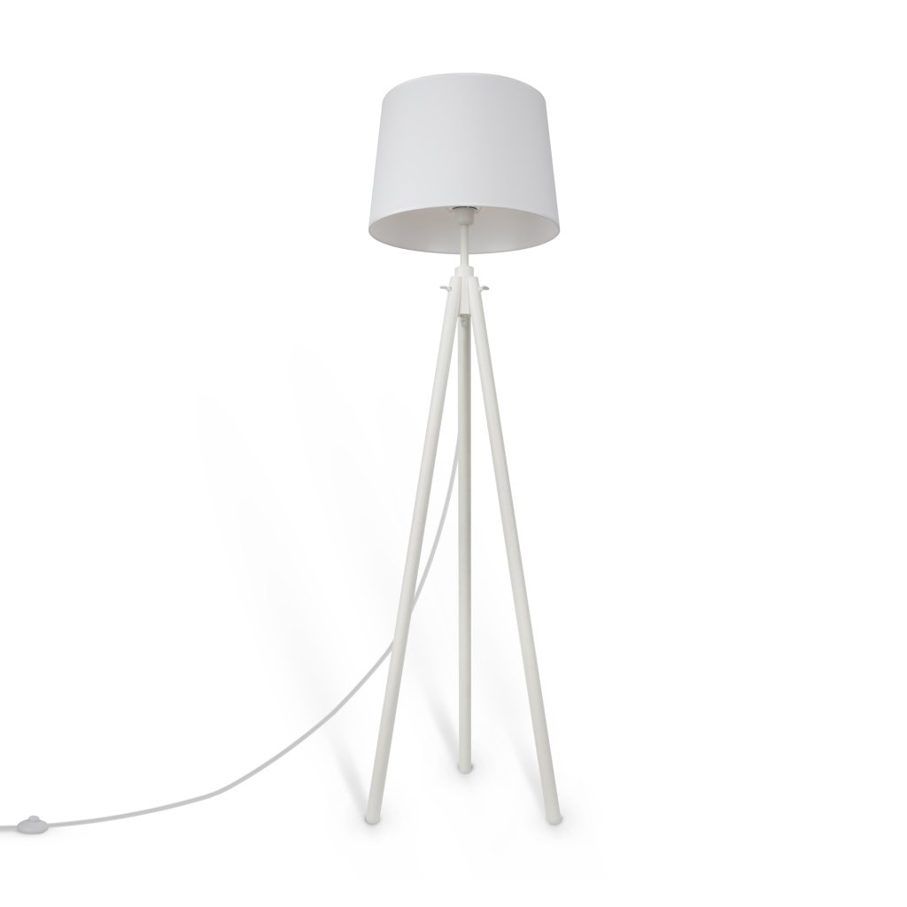 Lampadar, Lampa de podea cu trepied din lemn Calvin alb, Lampadare moderne de podea⭐ modele elegante pentru iluminat camera living dormitor.✅DeSiGn decorativ de lux unic!❤️Promotii lampi❗ ➽www.evalight.ro. Alege corpuri de iluminat de podea pt interior cu reader LED, ieftine de calitate deosebita la cel mai bun pret. a