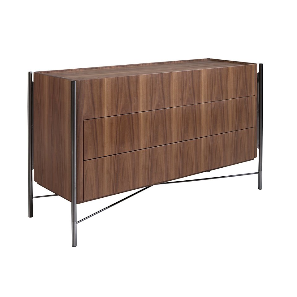 Comoda moderna cu 3 sertare design LUX Walnut and Black, Dulapuri / Comode moderne⭐ modele elegante de lux mobila cu sertare, usi si rafturi pentru living, dormitor si hol.❤️Promotii dulapuri si comode TV❗ Alege comode lungi masute tip comode TV din lemn, metal, sticla, albe lucioase, cu picioare inalte metalice, oglinda: clasice in stil baroc, scandinave, minimalist, vintage retro, industrial, calitate deosebita la cel mai bun pret. a