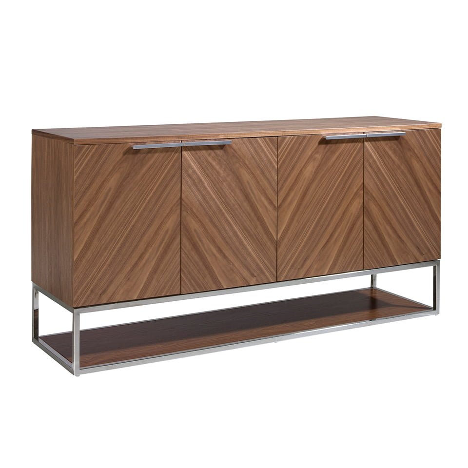 Comoda moderna design LUX Walnut and Chrome, Dulapuri / Comode moderne⭐ modele elegante de lux mobila cu sertare, usi si rafturi pentru living, dormitor si hol.❤️Promotii dulapuri si comode TV❗ Alege comode lungi masute tip comode TV din lemn, metal, sticla, albe lucioase, cu picioare inalte metalice, oglinda: clasice in stil baroc, scandinave, minimalist, vintage retro, industrial, calitate deosebita la cel mai bun pret. a