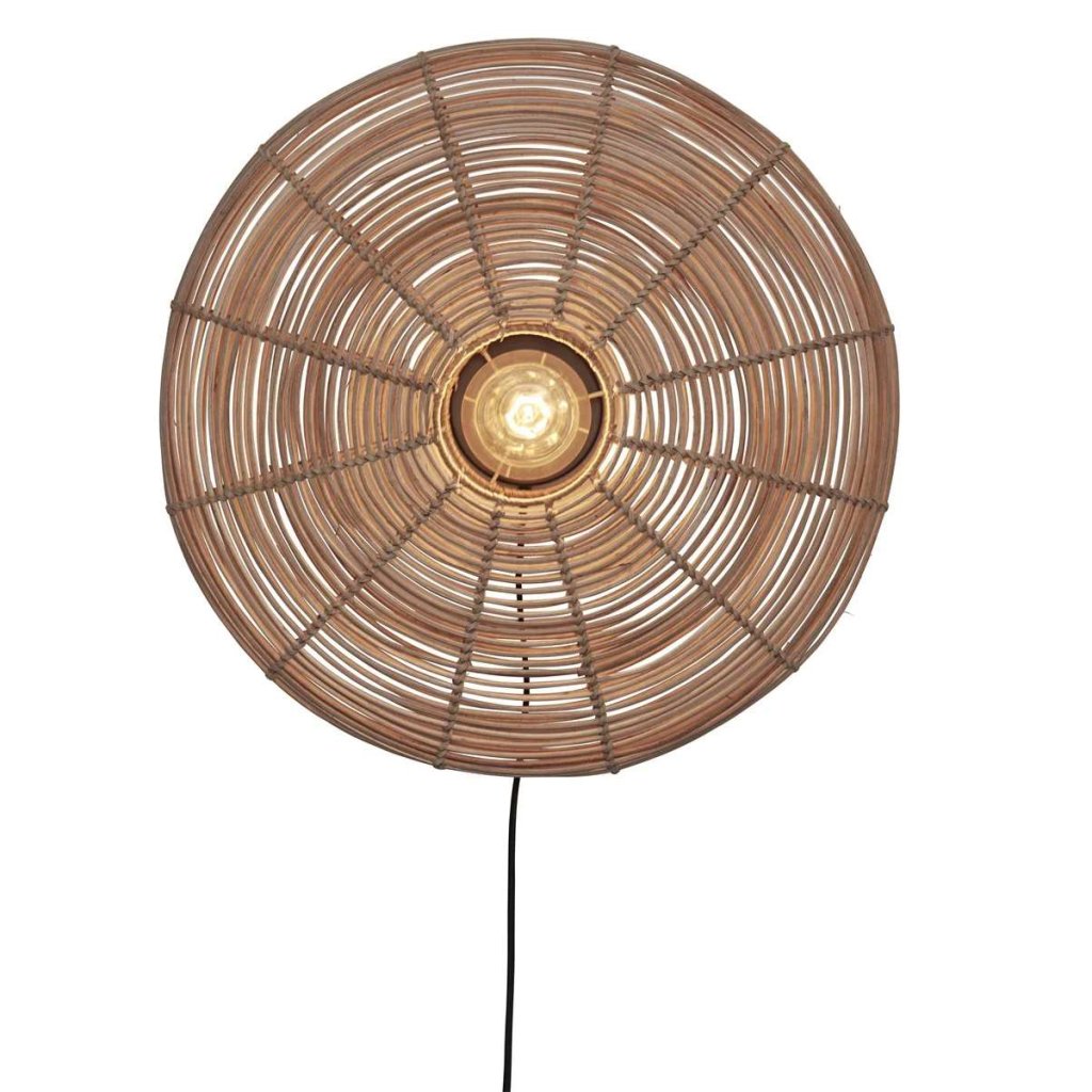 Aplica de perete eco din ratan Tanami disc L, nat, Aplice rustice, lemn⭐ modele de perete pentru iluminat interior.✅Design decorativ în stil rustic!❤️Promotii lampi❗ ➽www.evalight.ro. Alege corpuri de iluminat rustice de tip aplica de perete sau tavan pentru casa, ieftine si de lux, calitate la cel mai bun pret. a