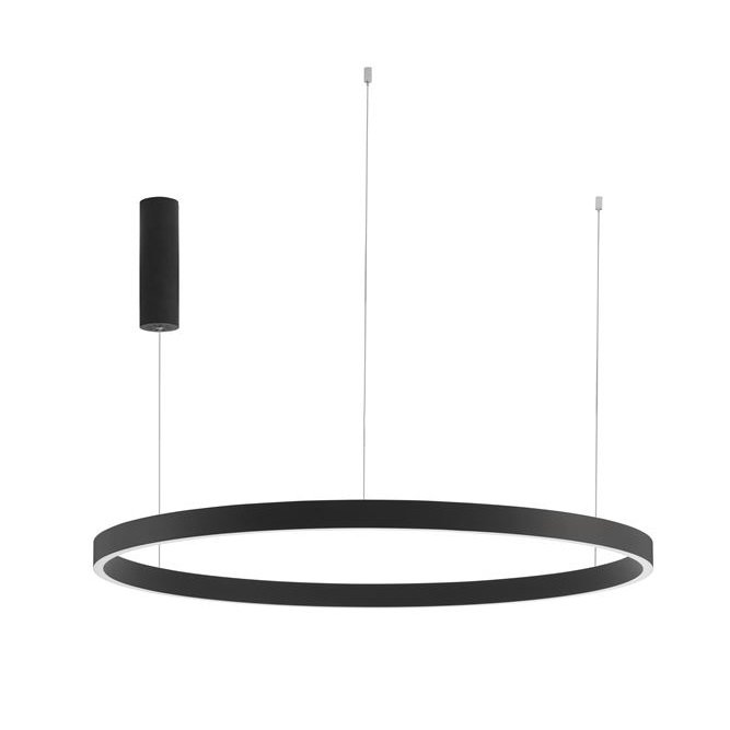 Lustra LED design circular cu iluminat sus si jos ELOWEN negru, diametru 98cm, Lustre LED, moderne⭐ modele pendule pentru iluminat dormitor, living, bucatarie.✅DeSiGn decorativ unic!❤️Promotii lampi LED❗ ➽ www.evalight.ro. Alege corpuri de iluminat cu LED suspendate pt interior, suspensii elegante de lux cu cristale (becuri cu leduri si module LED integrate cu lumina calda, naturala sau rece), ieftine de calitate deosebita la cel mai bun pret.  a