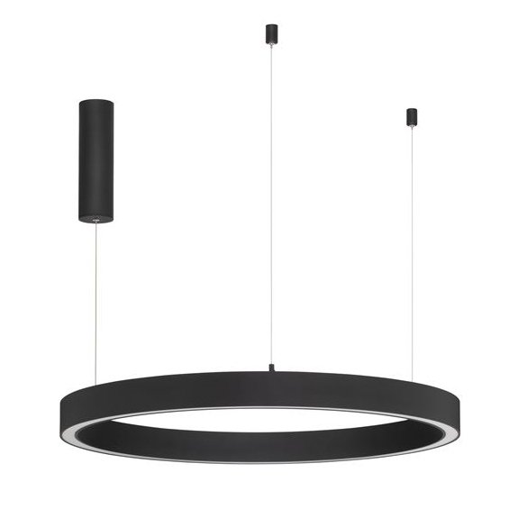 Lustra LED design circular ELOWEN negru, diametru 80cm, Lustre LED, moderne⭐ modele pendule pentru iluminat dormitor, living, bucatarie.✅DeSiGn decorativ unic!❤️Promotii lampi LED❗ ➽ www.evalight.ro. Alege corpuri de iluminat cu LED suspendate pt interior, suspensii elegante de lux cu cristale (becuri cu leduri si module LED integrate cu lumina calda, naturala sau rece), ieftine de calitate deosebita la cel mai bun pret.  a