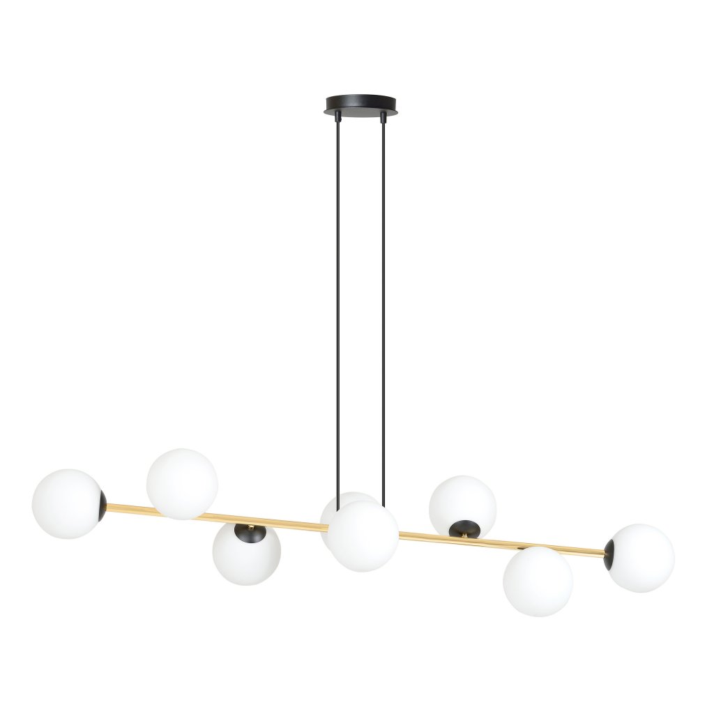 Lustra suspendata cu 8 surse de lumina GRAVITY 8 BL/GOLD OPAL, Corpuri de iluminat interior, moderne⭐ modele lustre interior pentru living, dormitor, bucatarie, baie.✅DeSiGn decorativ de lux!❤️Promotii lampi❗ ➽www.evalight.ro. Alege Corpuri de iluminat interior elegante in stil modern, suspendate sau aplicate de tavan si perete, ieftine de calitate deosebita la cel mai bun pret.
 a