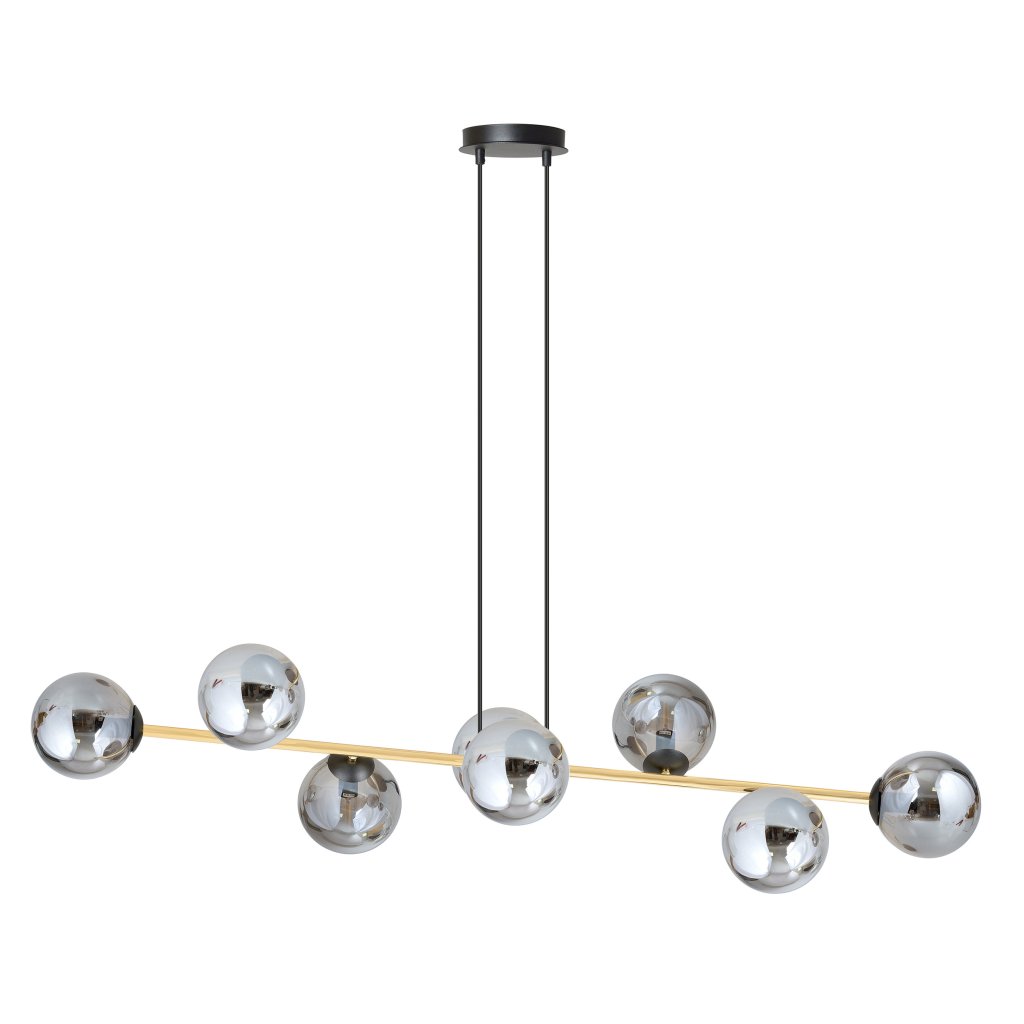 Lustra suspendata cu 8 surse de lumina GRAVITY 8 BL/GOLD GRAFIT, Pendule / Lustre suspendate moderne, LED⭐ modele elegante pentru bucatarie, living dormitor.✅DeSiGn decorativ unic!❤️Promotii lampi❗ ➽www.evalight.ro. Alege corpuri de iluminat suspendate pt interior stil modern, suspensii de tip pendule cu cristale, abajur material textil, lemn, metal, sticla, bec tip lumanare Edison sau LED, ieftine si de lux, calitate deosebita la cel mai bun pret. a