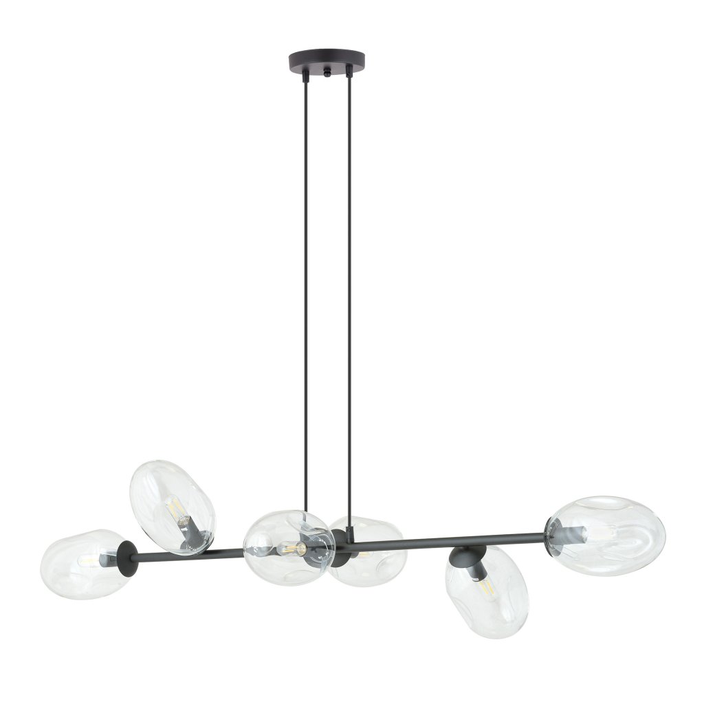 Lustra suspendata design modern cu 6 surse de lumina PANDORA 6 BL TRANSPARENT, Corpuri de iluminat interior, moderne⭐ modele lustre interior pentru living, dormitor, bucatarie, baie.✅DeSiGn decorativ de lux!❤️Promotii lampi❗ ➽www.evalight.ro. Alege Corpuri de iluminat interior elegante in stil modern, suspendate sau aplicate de tavan si perete, ieftine de calitate deosebita la cel mai bun pret.
 a