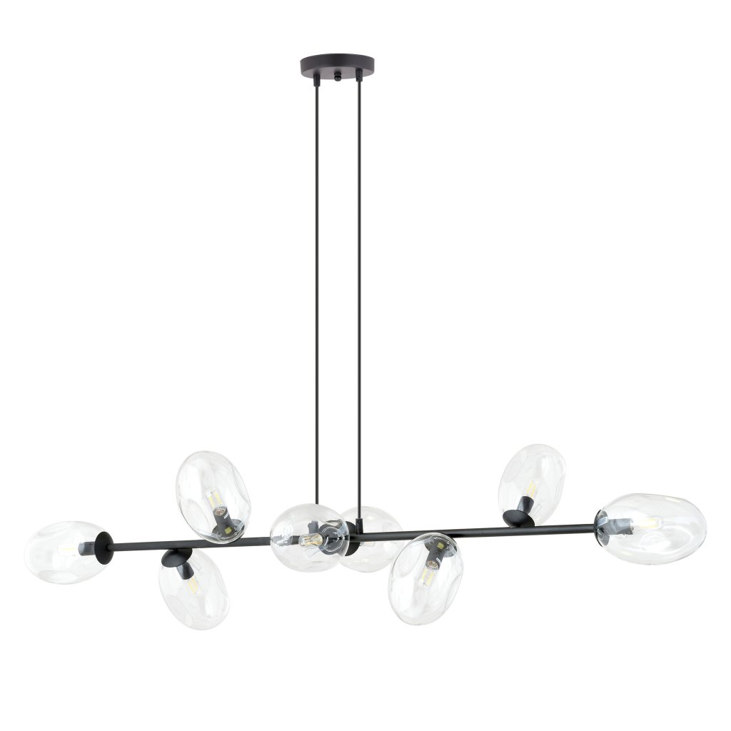 Lustra suspendata design modern cu 8 surse de lumina PANDORA 8 BL TRANSPARENT, Corpuri de iluminat interior, moderne⭐ modele lustre interior pentru living, dormitor, bucatarie, baie.✅DeSiGn decorativ de lux!❤️Promotii lampi❗ ➽www.evalight.ro. Alege Corpuri de iluminat interior elegante in stil modern, suspendate sau aplicate de tavan si perete, ieftine de calitate deosebita la cel mai bun pret.
 a