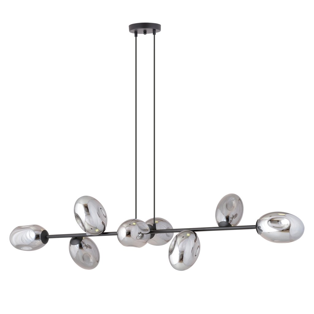 Lustra suspendata design modern cu 8 surse de lumina PANDORA 8 BL GRAFIT, Pendule / Lustre suspendate moderne, LED⭐ modele elegante pentru bucatarie, living dormitor.✅DeSiGn decorativ unic!❤️Promotii lampi❗ ➽www.evalight.ro. Alege corpuri de iluminat suspendate pt interior stil modern, suspensii de tip pendule cu cristale, abajur material textil, lemn, metal, sticla, bec tip lumanare Edison sau LED, ieftine si de lux, calitate deosebita la cel mai bun pret. a