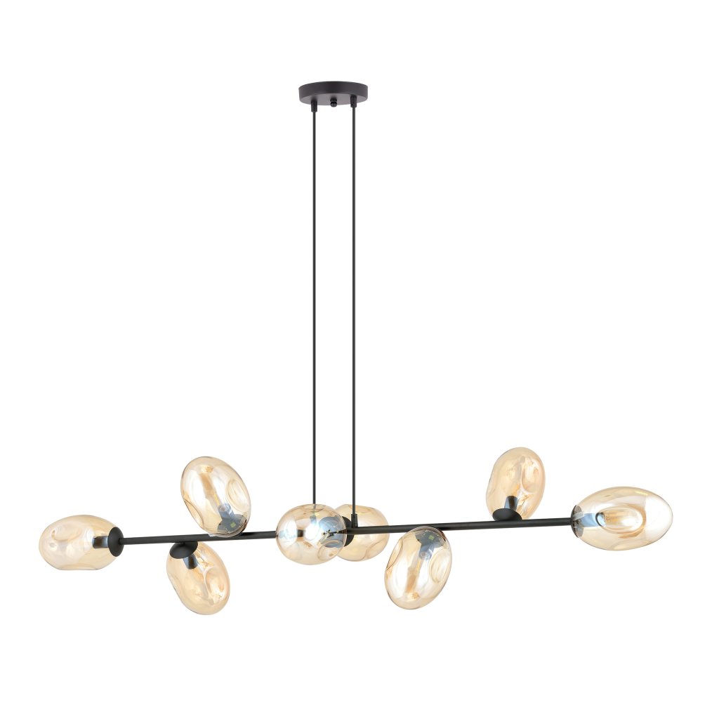 Lustra suspendata design modern cu 8 surse de lumina PANDORA 8 BL BEJ-MIERE, Pendule / Lustre suspendate moderne, LED⭐ modele elegante pentru bucatarie, living dormitor.✅DeSiGn decorativ unic!❤️Promotii lampi❗ ➽www.evalight.ro. Alege corpuri de iluminat suspendate pt interior stil modern, suspensii de tip pendule cu cristale, abajur material textil, lemn, metal, sticla, bec tip lumanare Edison sau LED, ieftine si de lux, calitate deosebita la cel mai bun pret. a