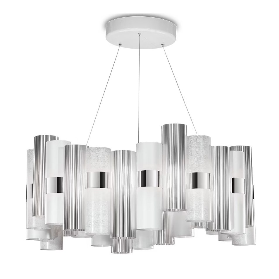 Lustra LED moderna design Art Deco realizata manual LA LOLLO L White, Candelabre si Lustre moderne⭐ modele elegante de lux pentru dormitor living, bucatarie.✅DeSiGn decorativ unic!❤️Promotii lampi❗ ➽www.evalight.ro. Alege corpuri de iluminat suspendate pt interior stil modern, suspensii de tip pendule cu cristale, abajur material textil, lemn, metal, sticla, bec tip lumanare Edison sau LED, ieftine de calitate deosebita la cel mai bun pret.

 a