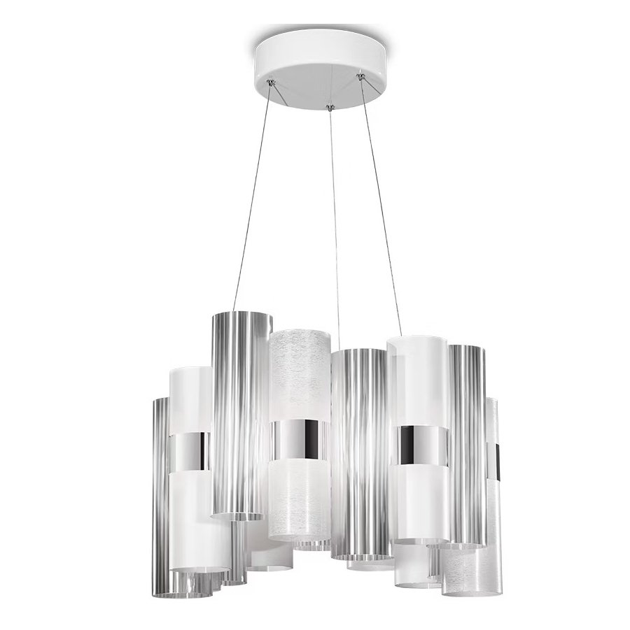 Lustra LED moderna design Art Deco realizata manual LA LOLLO M White, Candelabre si Lustre moderne⭐ modele elegante de lux pentru dormitor living, bucatarie.✅DeSiGn decorativ unic!❤️Promotii lampi❗ ➽www.evalight.ro. Alege corpuri de iluminat suspendate pt interior stil modern, suspensii de tip pendule cu cristale, abajur material textil, lemn, metal, sticla, bec tip lumanare Edison sau LED, ieftine de calitate deosebita la cel mai bun pret.

 a