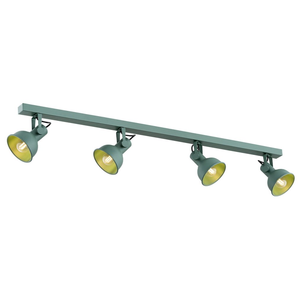 Lustra cu 4 spoturi directionabile design modern Lenora verde, Plafoniere cu spoturi, LED⭐ modele moderne corpuri de iluminat tip spoturi aplicate pe tavan sau perete.✅Design decorativ unic!❤️Promotii lampi❗ ➽ www.evalight.ro. Alege lustre de iluminat interior tip plafoniere si aplice cu 4 spoturi pe bara cu lumina LED si directie reglabila pentru living, dormitor, bucatarie, baie, hol, camera copii, calitate de lux la cel mai bun pret. a