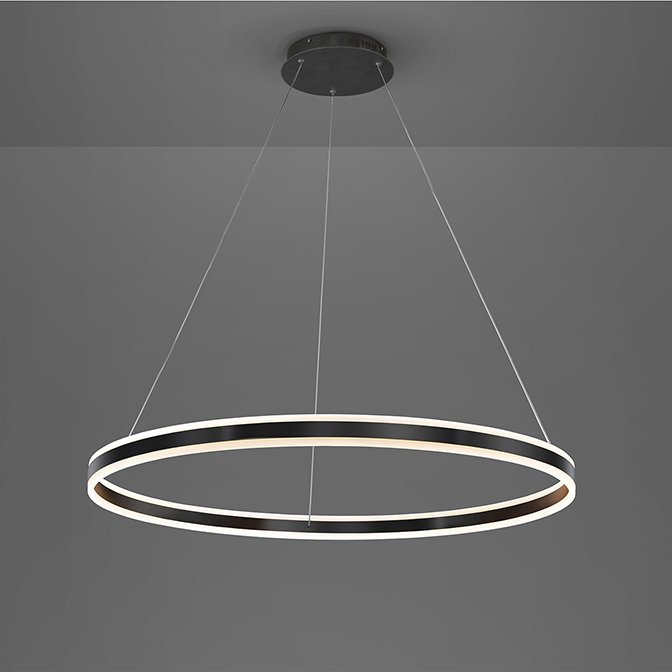 Lustra LED design modern circular Ø100cm Helia negru mat, Lustre LED, moderne⭐ modele pendule pentru iluminat dormitor, living, bucatarie.✅DeSiGn decorativ unic!❤️Promotii lampi LED❗ ➽ www.evalight.ro. Alege corpuri de iluminat cu LED suspendate pt interior, suspensii elegante de lux cu cristale (becuri cu leduri si module LED integrate cu lumina calda, naturala sau rece), ieftine de calitate deosebita la cel mai bun pret.  a