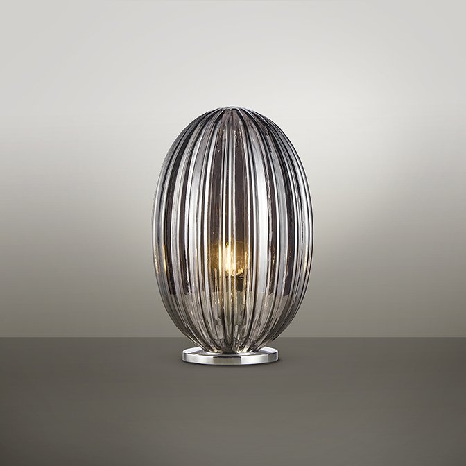 Veioza, lampa de masa design modern decorativ Ovila fumuriu, Promotii lustre, reduceri⭐ corpuri de iluminat, mobila si decoratiuni de interior si exterior.⭕Oferte Pret redus online ➽ www.evalight.ro❗ a