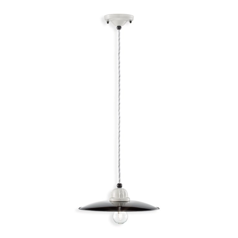 Lustra, Pendul design retro realizata manual B&W, diametru 25cm, Corpuri de iluminat clasice⭐ modele lustre interior pentru living, dormitor, bucatarie, baie, hol.✅DeSiGn decorativ unic!❤️Promotii lampi❗ ➽www.evalight.ro. Alege Corpuri de iluminat interior elegante in stil clasic, suspendate sau aplicate de tavan si perete, decorate traditional, industrial, retro sau vintage, pt casa, ieftine si de lux, calitate deosebita la cel mai bun pret. 
 a