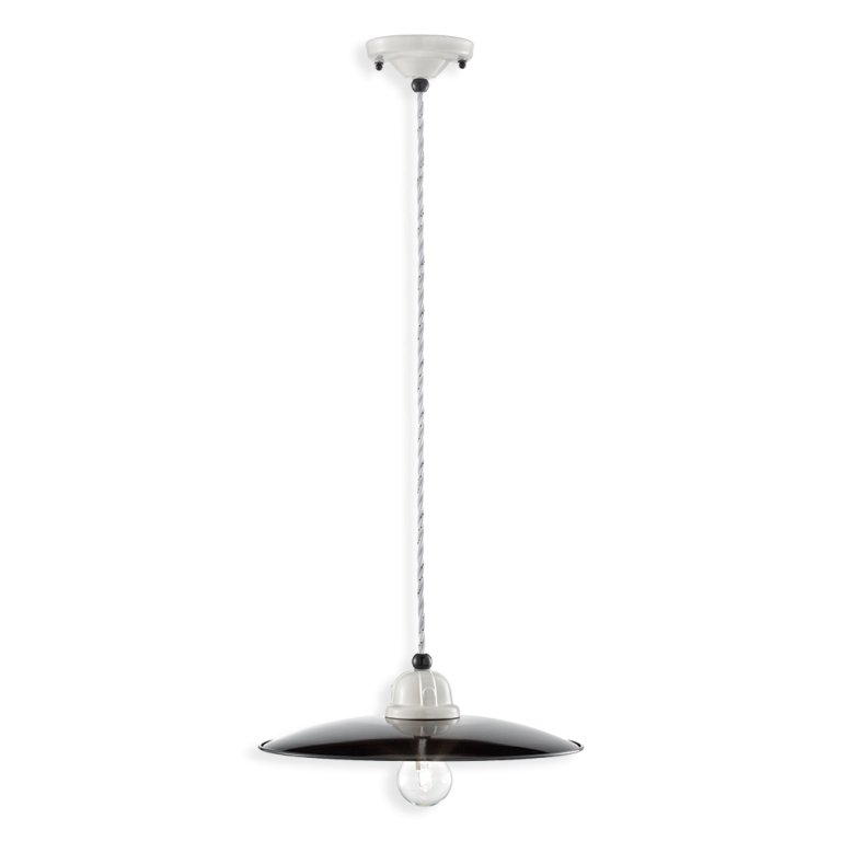 Lustra, Pendul design retro realizata manual B&W, diametru 30cm, Corpuri de iluminat clasice⭐ modele lustre interior pentru living, dormitor, bucatarie, baie, hol.✅DeSiGn decorativ unic!❤️Promotii lampi❗ ➽www.evalight.ro. Alege Corpuri de iluminat interior elegante in stil clasic, suspendate sau aplicate de tavan si perete, decorate traditional, industrial, retro sau vintage, pt casa, ieftine si de lux, calitate deosebita la cel mai bun pret. 
 a