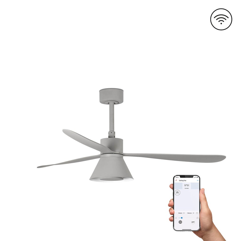 Lustra cu Ventilator si telecomanda AMELIA L CONE LED SMART gri, Lustre cu ventilator, tavan⭐ ventilatoare moderne cu sisteme de iluminat LED si telecomanda.❤️Promotii lampi❗ ➽www.evalight.ro. Alege corpuri de iluminat cu ventilator profesionale, ieftine sau de lux, calitate premium la cel mai bun pret! a