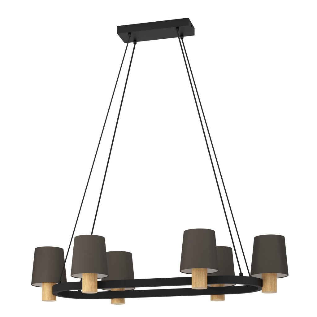 Lustra suspendata design modern Edale negru, maro 108cm, Candelabre si Lustre moderne elegante⭐ modele clasice de lux pentru living, bucatarie si dormitor.✅ DeSiGn actual Top 2020!❤️Promotii lampi❗ ➽ www.evalight.ro. Oferte corpuri de iluminat suspendate pt camere de interior (înalte), suspensii (lungi) de tip lustre si candelabre, pendule decorative stil modern, clasic, rustic, baroc, scandinav, retro sau vintage, aplicate pe perete sau de tavan, cu cristale, abajur din material textil, lemn, metal, sticla, bec Edison sau LED, ieftine de calitate deosebita la cel mai bun pret. a