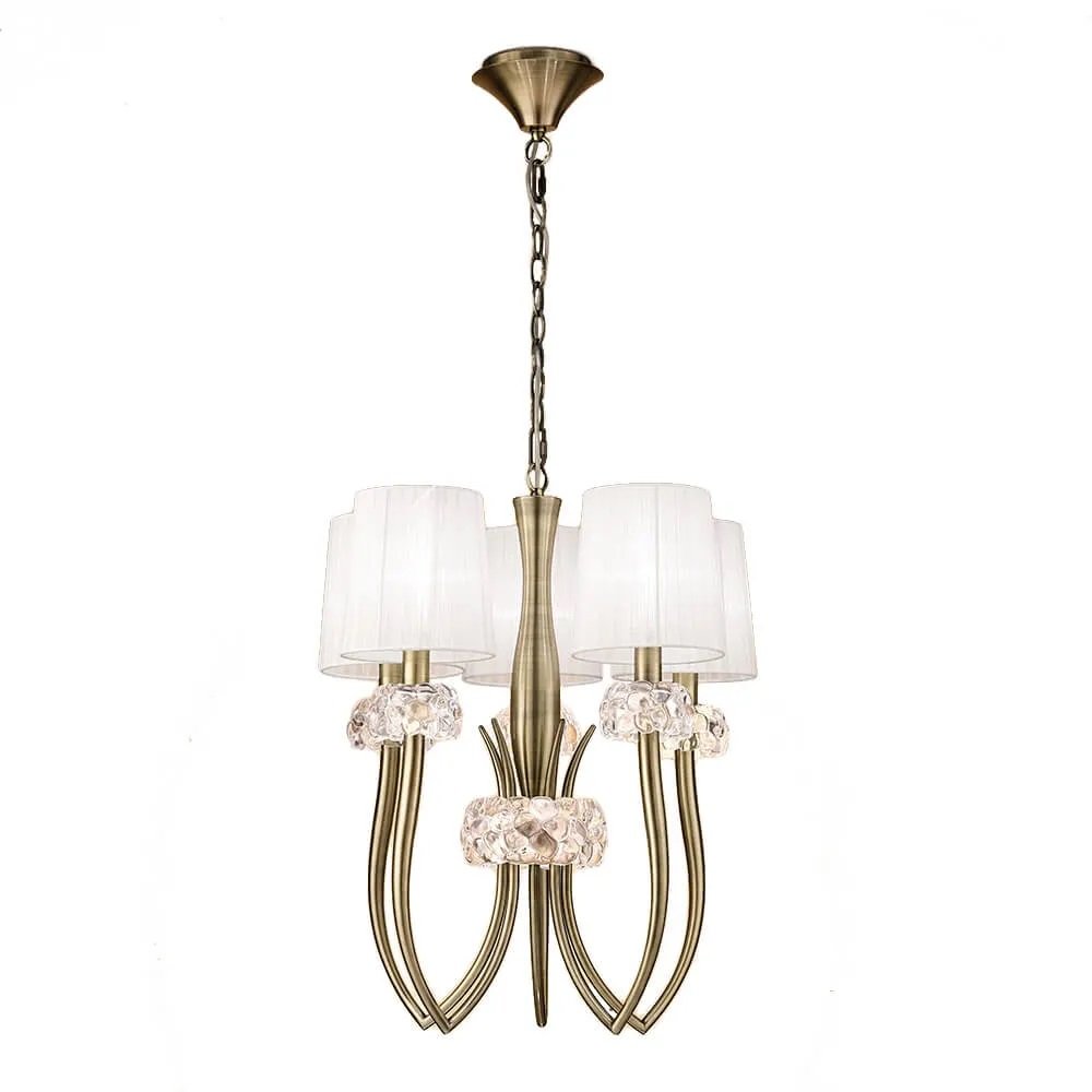 Candelabru clasic cu 5 brate LOEWE antique brass/ abajur alb, Candelabre si Lustre moderne elegante⭐ modele clasice de lux pentru living, bucatarie si dormitor.✅ DeSiGn actual Top 2020!❤️Promotii lampi❗ ➽ www.evalight.ro. Oferte corpuri de iluminat suspendate pt camere de interior (înalte), suspensii (lungi) de tip lustre si candelabre, pendule decorative stil modern, clasic, rustic, baroc, scandinav, retro sau vintage, aplicate pe perete sau de tavan, cu cristale, abajur din material textil, lemn, metal, sticla, bec Edison sau LED, ieftine de calitate deosebita la cel mai bun pret. a