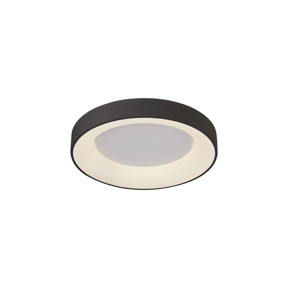 Plafoniera LED inteligenta design circular NISEKO II Black 38cm, Lustre LED cu telecomanda, dimabile⭐ modele moderne corpuri de iluminat LED cu telecomanda.✅Lampi DeSiGn LED decorativ❗ ➽www.evalight.ro a