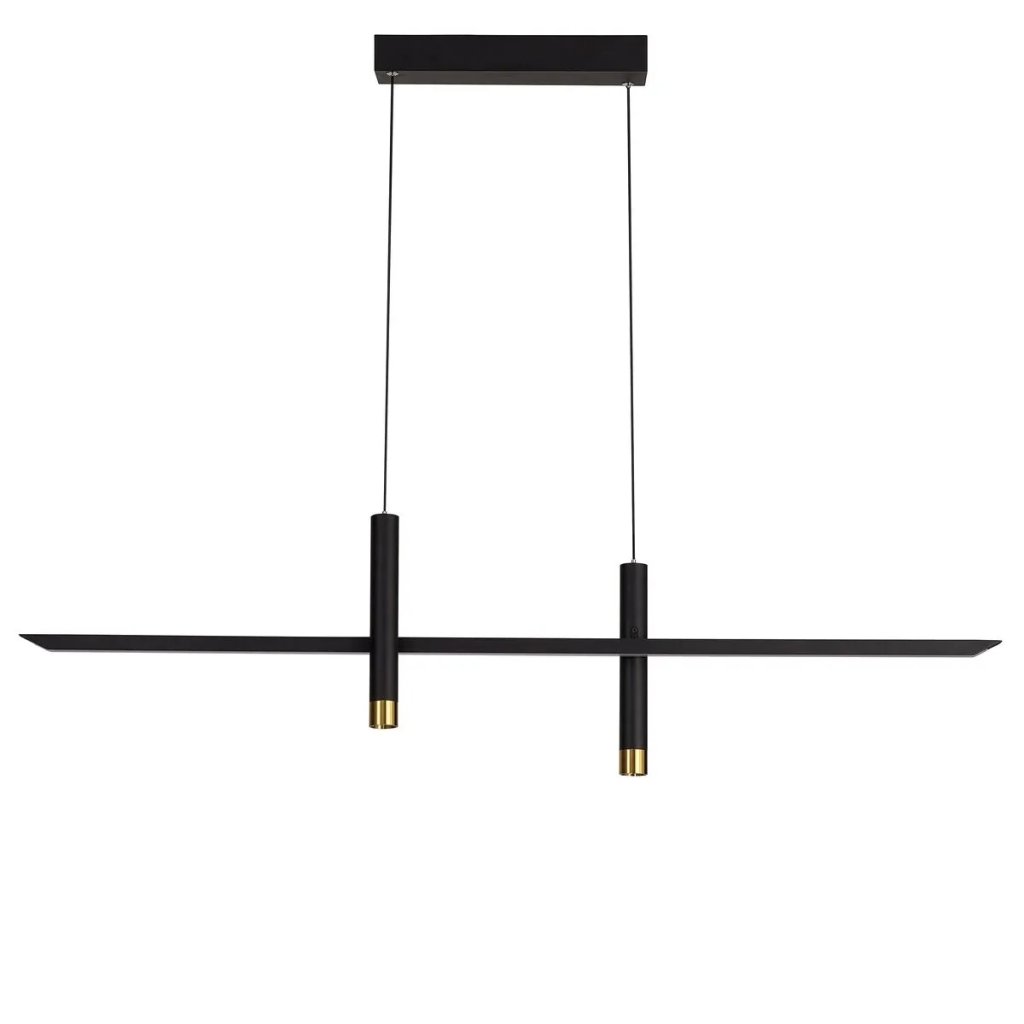 Lustra liniara cu doua spoturi LED ESPARTA negru/ auriu, Candelabre si Lustre moderne elegante⭐ modele clasice de lux pentru living, bucatarie si dormitor.✅ DeSiGn actual Top 2020!❤️Promotii lampi❗ ➽ www.evalight.ro. Oferte corpuri de iluminat suspendate pt camere de interior (înalte), suspensii (lungi) de tip lustre si candelabre, pendule decorative stil modern, clasic, rustic, baroc, scandinav, retro sau vintage, aplicate pe perete sau de tavan, cu cristale, abajur din material textil, lemn, metal, sticla, bec Edison sau LED, ieftine de calitate deosebita la cel mai bun pret. a